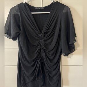 Kim and Cami tie blouse in black